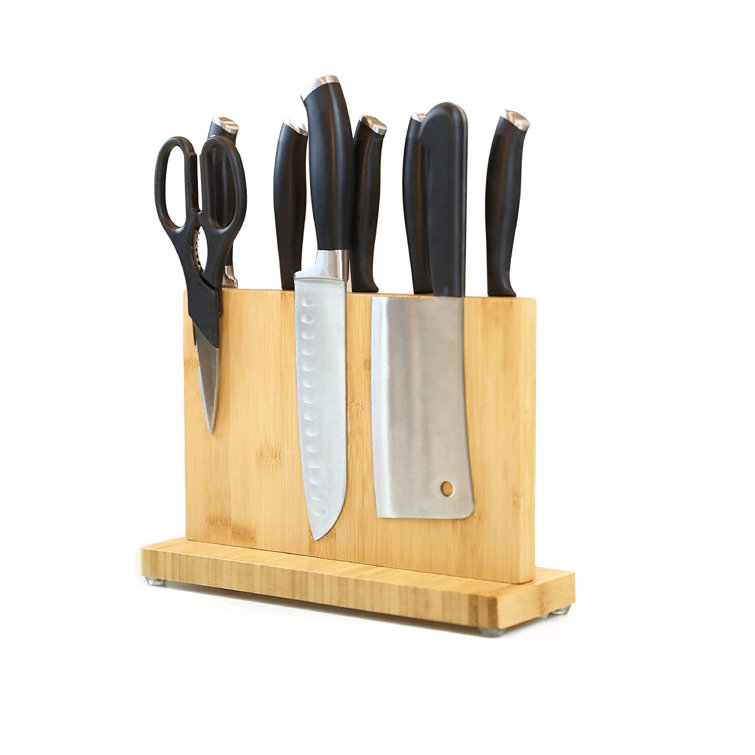 TrueNorth Bamboo Knife Block Without Knives Universal Space